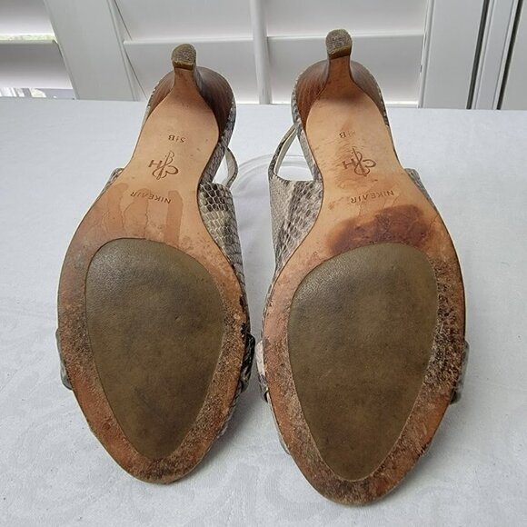 Cole Haan Nike Air Open Toe Animal Print Buckle Detail Slingback Pumps 8.5 Chic - Picture 8 of 10